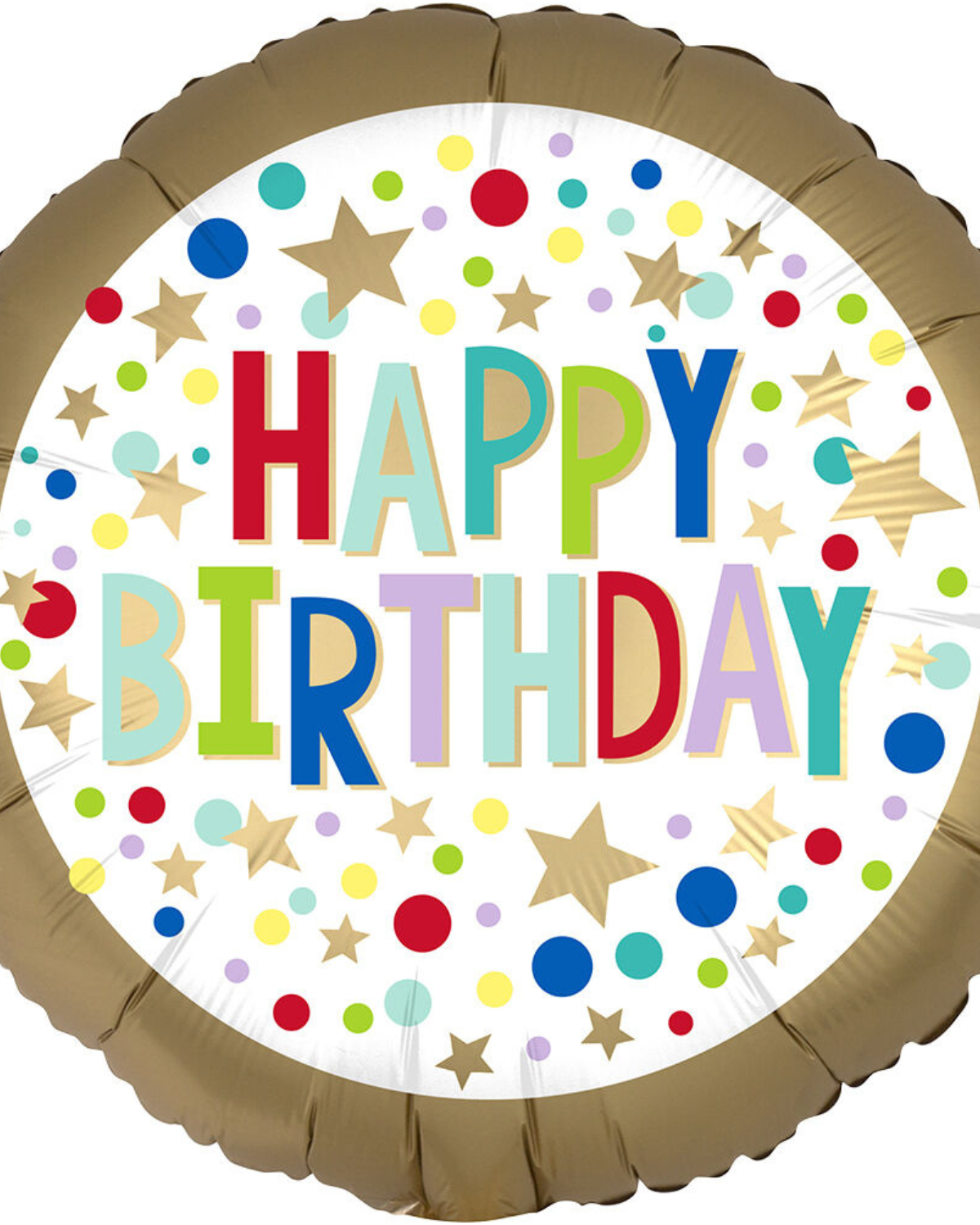 18" Gold Satin Marquee Dots Balloon #386