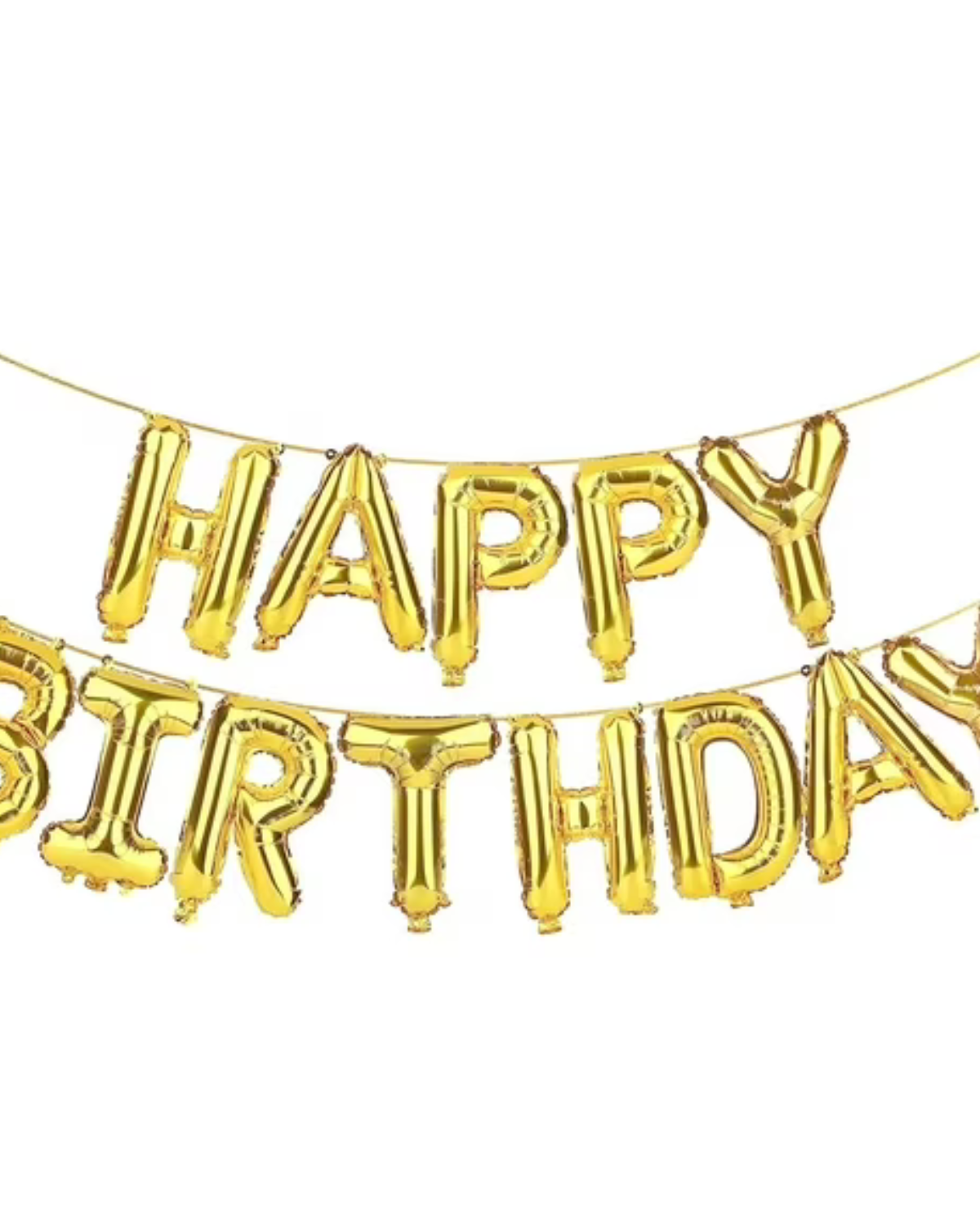 Gold Happy Birthday Letter Balloon Banner - 14 in