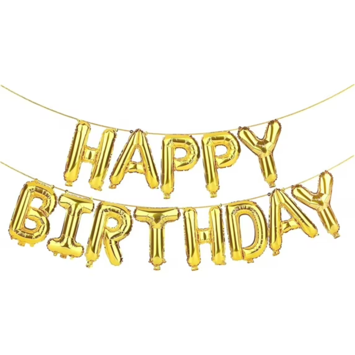Mylar-1-42-.png Gold Happy Birthday Letter Balloon Banner - 14 in - Image 1