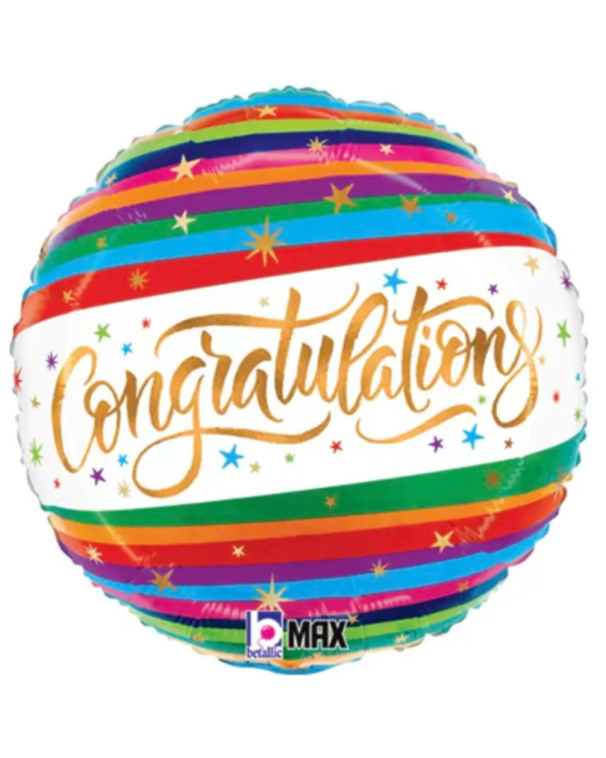 18" Congratulations Fun Stripes Balloon