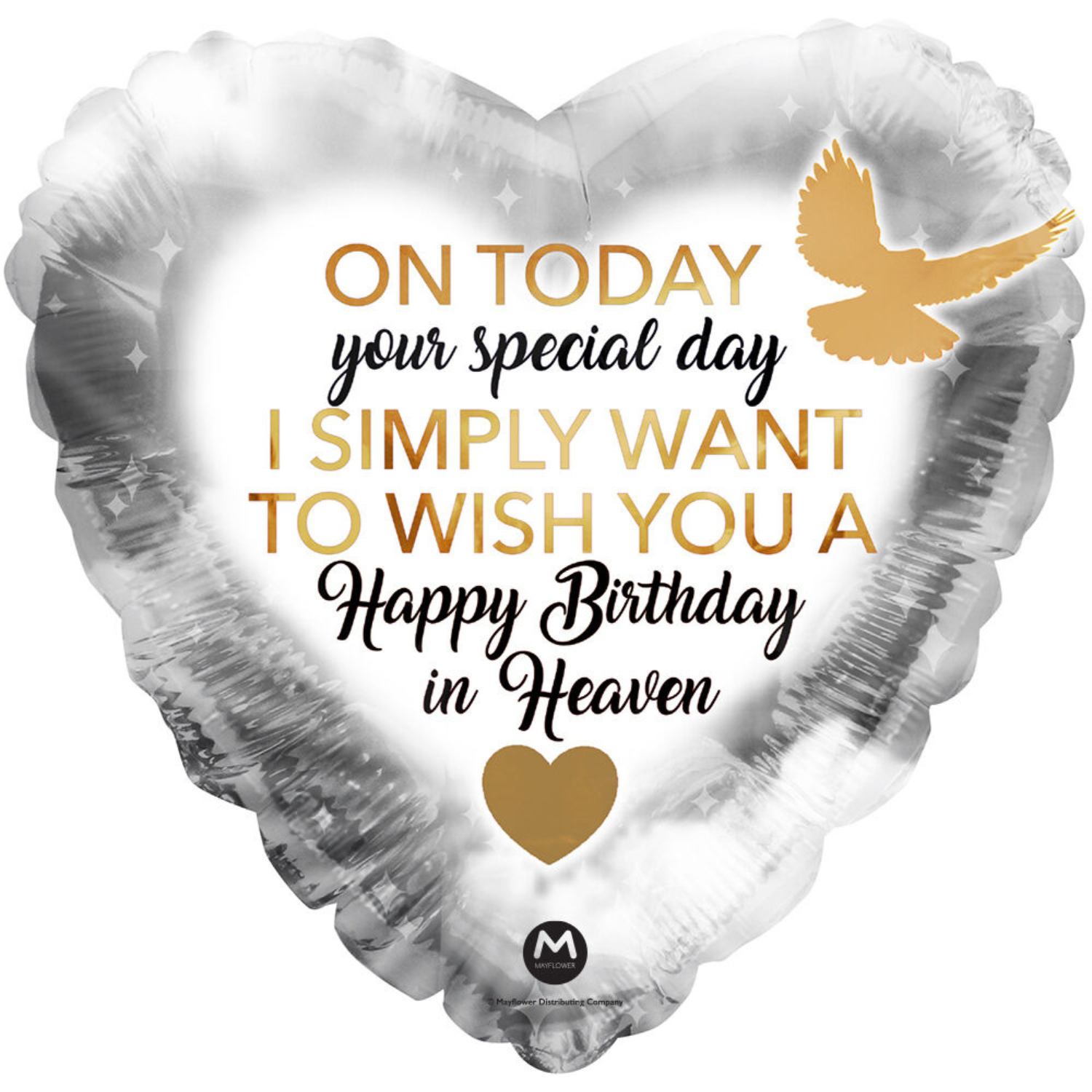 Mylar-1-47.png 17" Happy Birthday in Heaven Balloon - Image 1