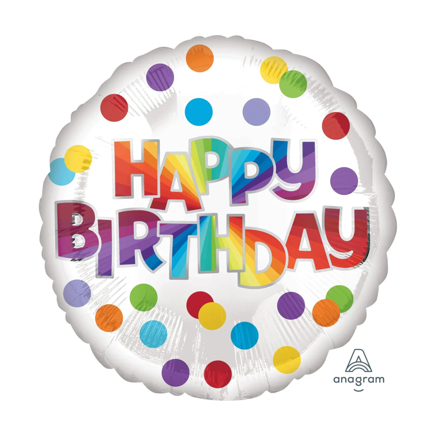 Mylar-1-7-.png 18" Hbd Colorful Dots Balloon #106 - Image 1