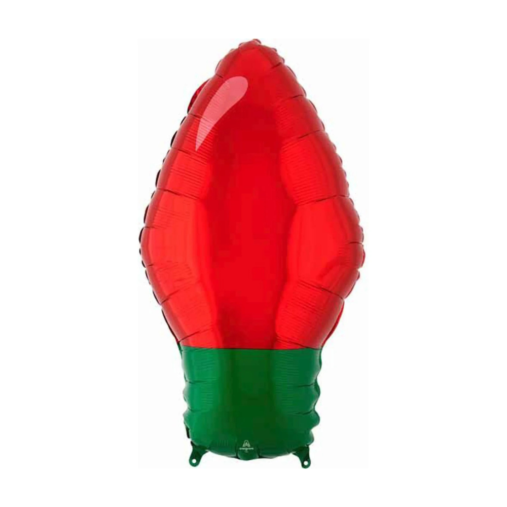 Mylar-Ba-1-2025-12-30T175711-216.png 22" Red Christmas Light Bulb Balloon - Image 1