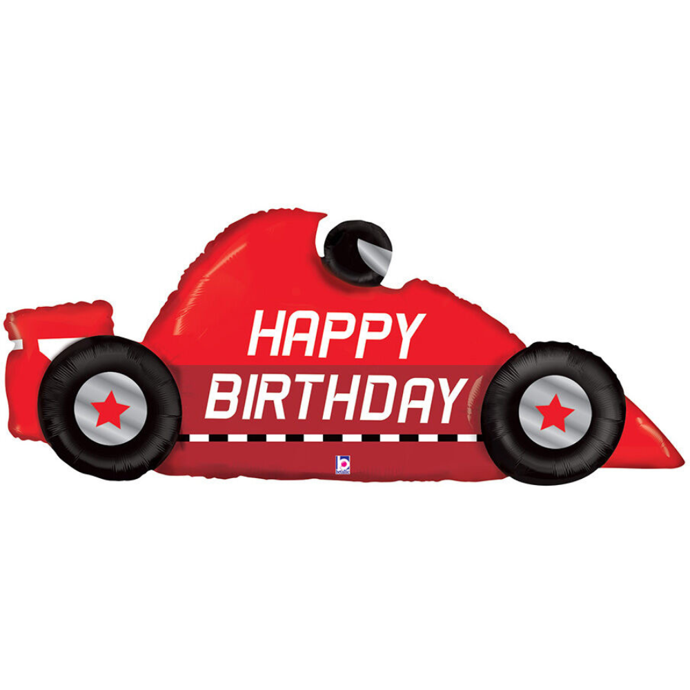 Mylar-round-1-36-.png 43" Race Car Birthday Balloon PKG - Image 1