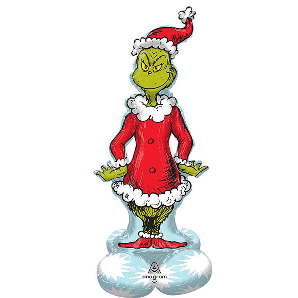 Mylar-round-1-51-.png 59" Christmas Grinch AirLoonz Balloon - Image 1