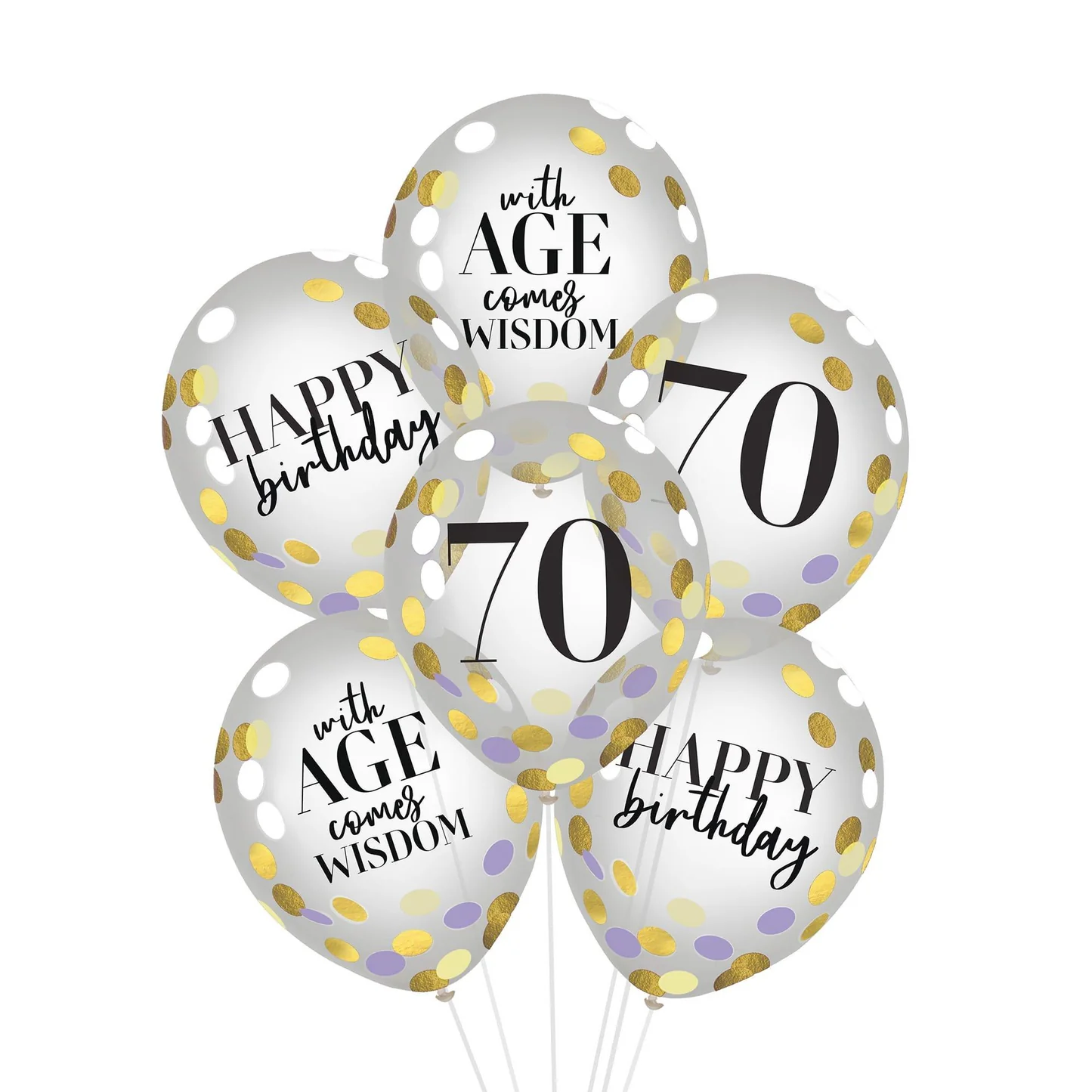 N1017640_70_20-_20Standard.webp Party of The Ages Latex Confetti Balloon - Seventy - Image 1