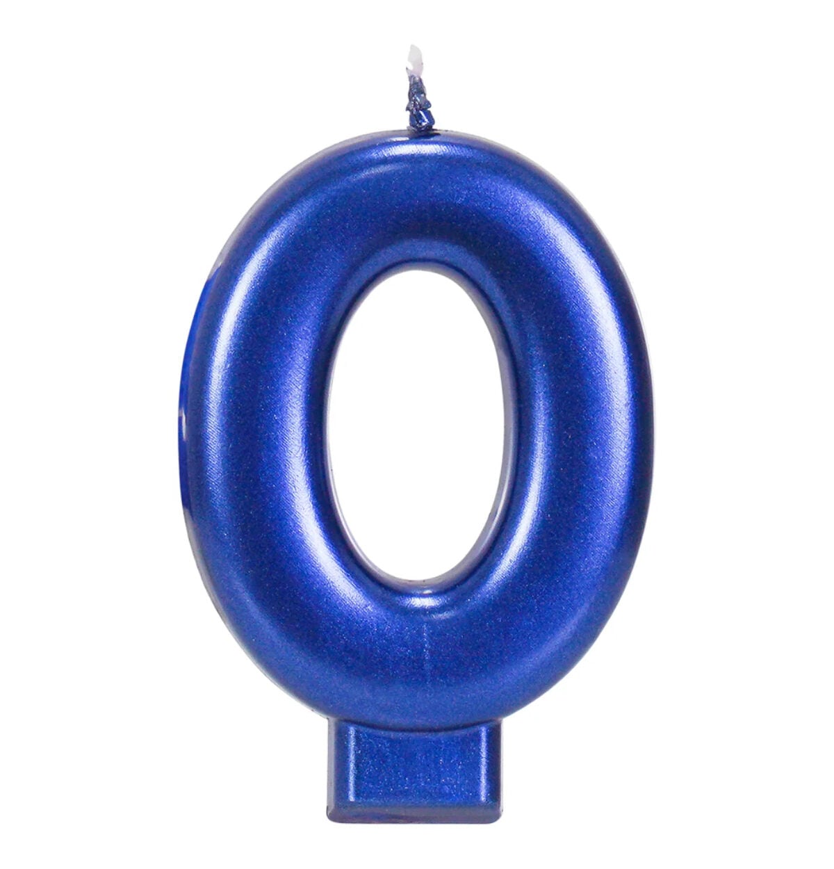 Blue Metallic 3.25 inch Number Candles #0