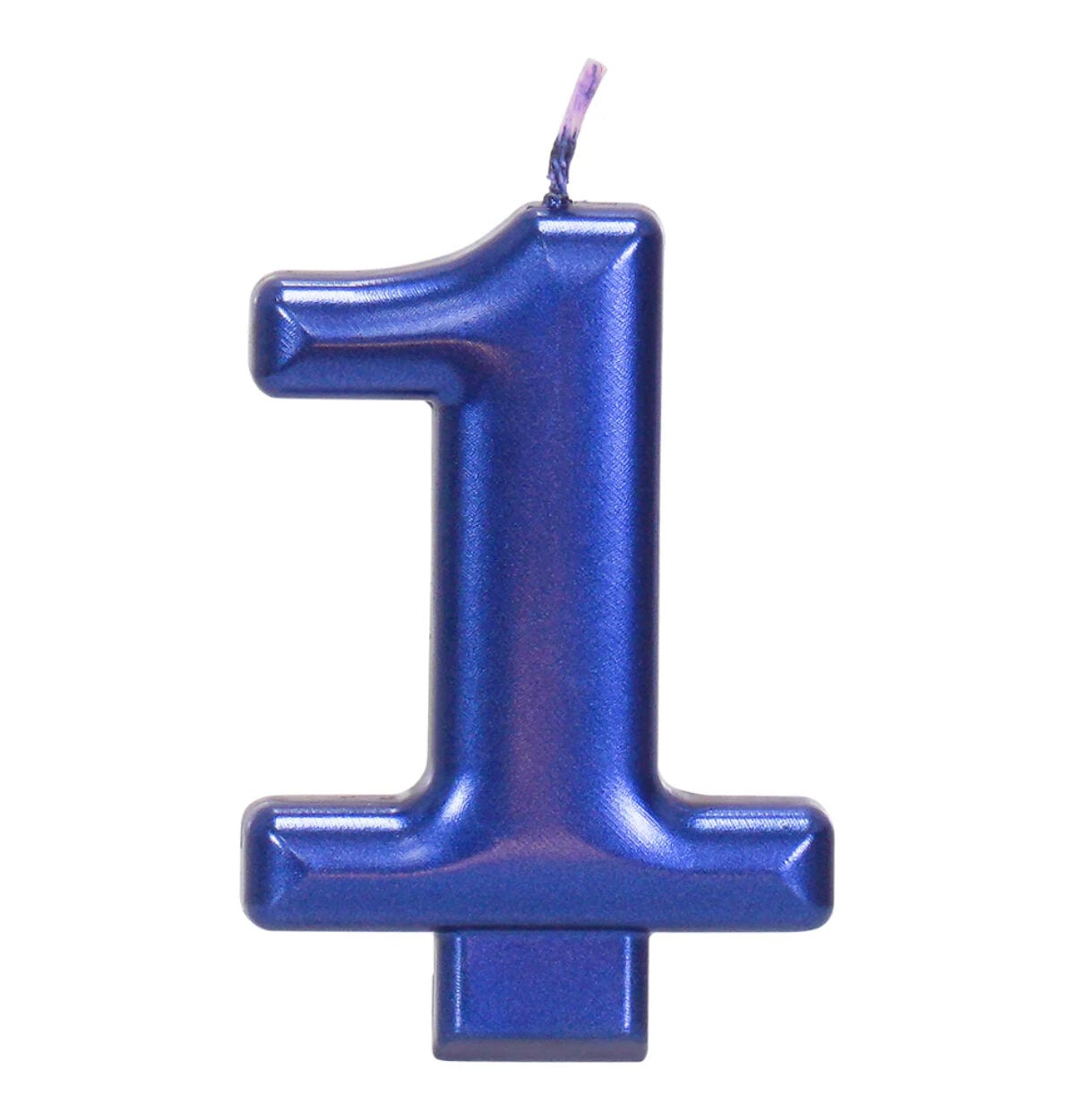 Blue Metallic 3.25 inch Number Candles #1