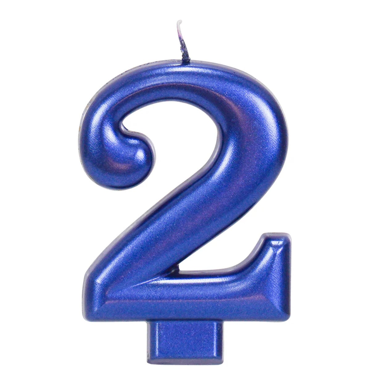 Blue Metallic 3.25 inch Number Candles #2