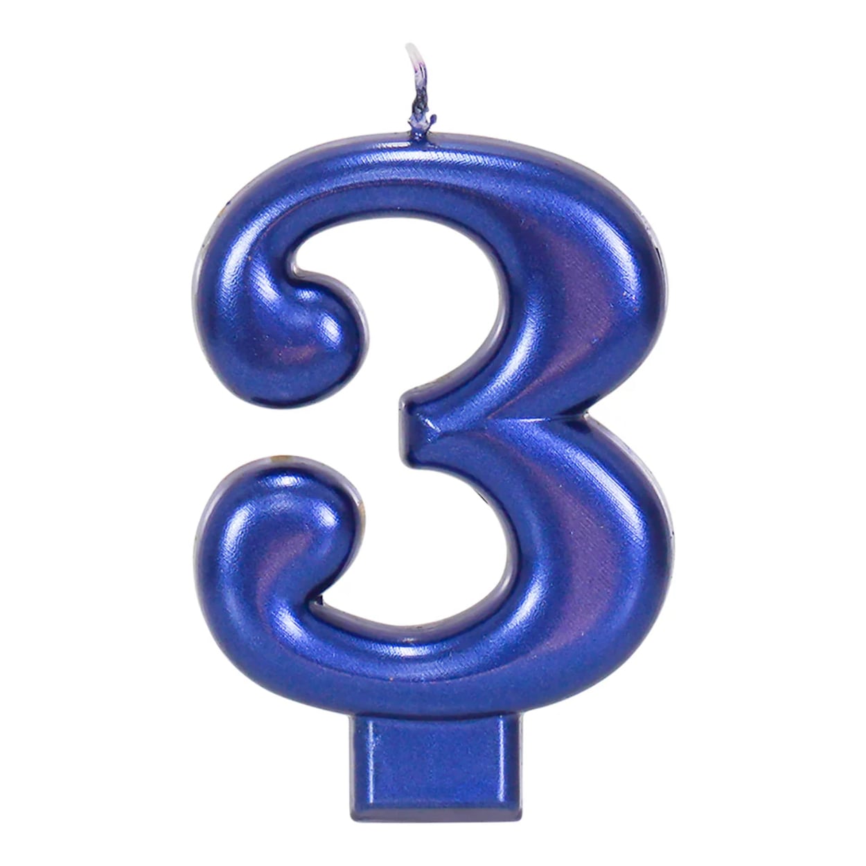 NU3-BM3-01_1_4a1ec935-5105-4c50-a690-c0cf46940ac0_1024x1024-jpg-1.jpg Blue Metallic 3.25 inch Number Candles #3 - Image 1