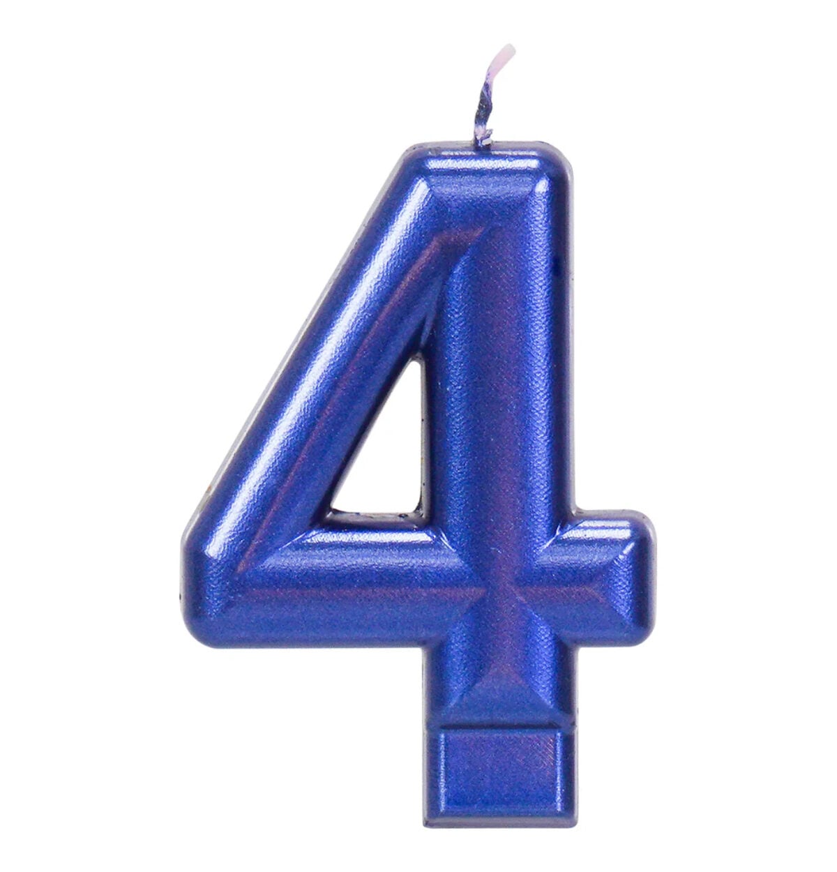 Blue Metallic 3.25 inch Number Candles #4