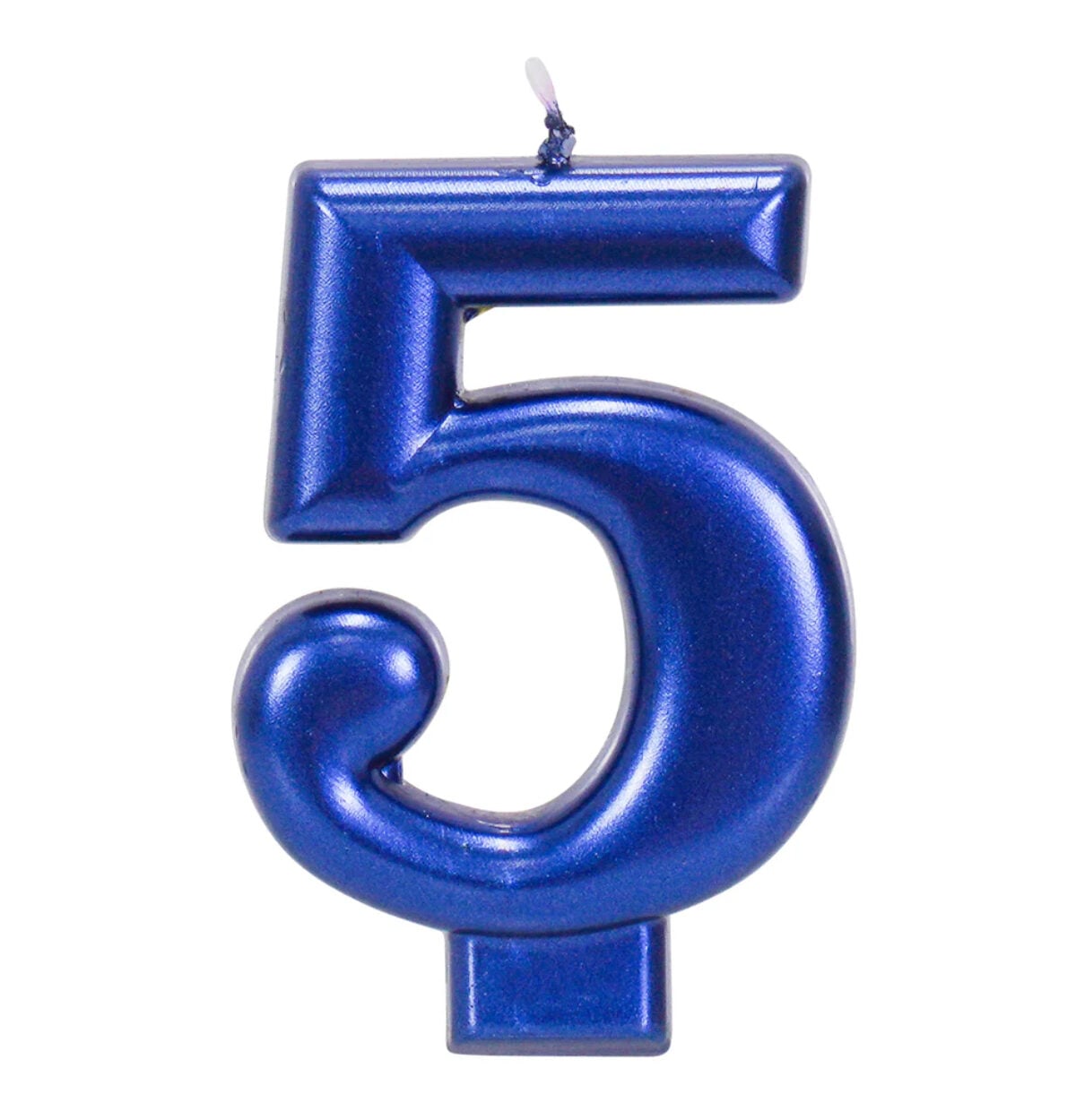 Blue Metallic 3.25 inch Number Candles #5