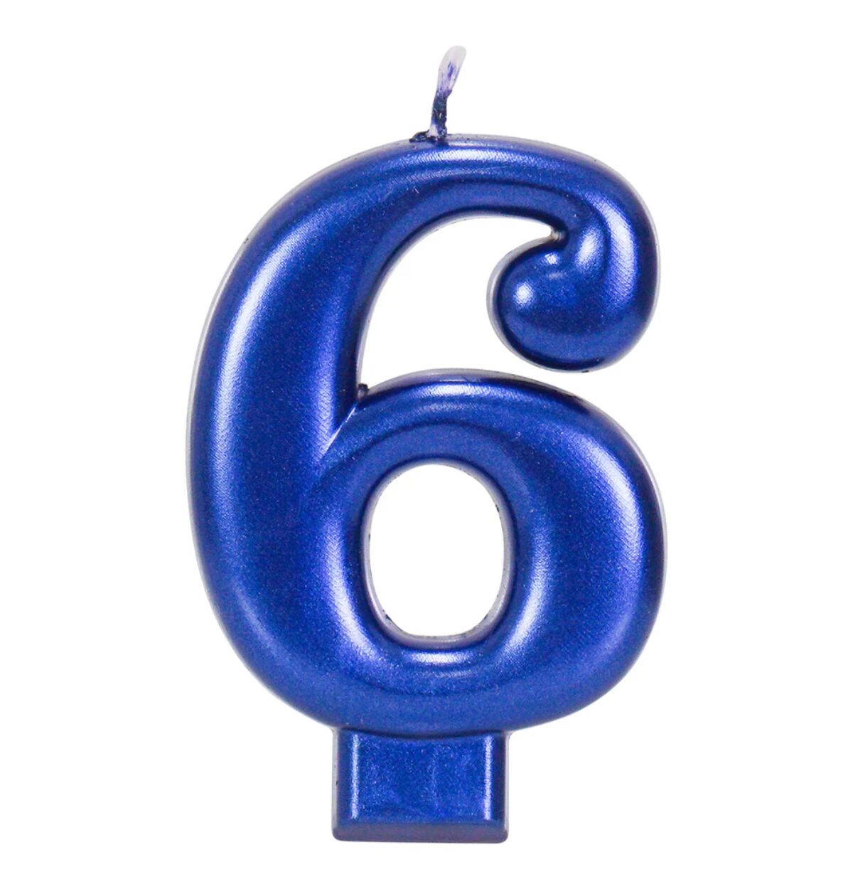 Blue Metallic 3.25 inch Number Candles #6