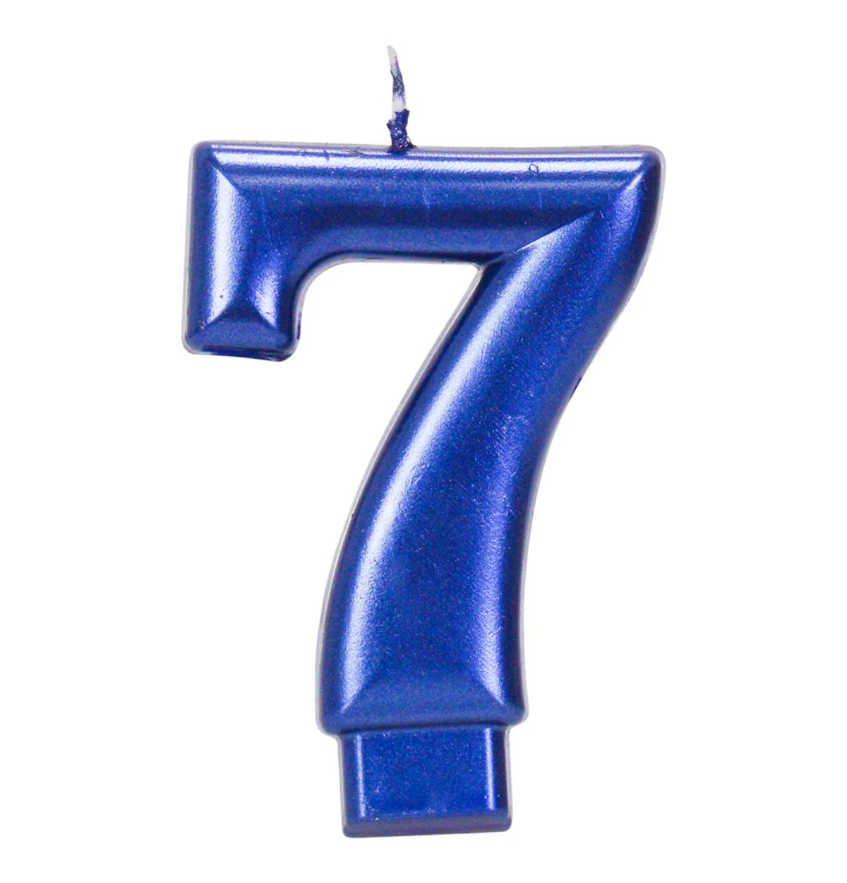 Blue Metallic 3.25 inch Number Candles #7