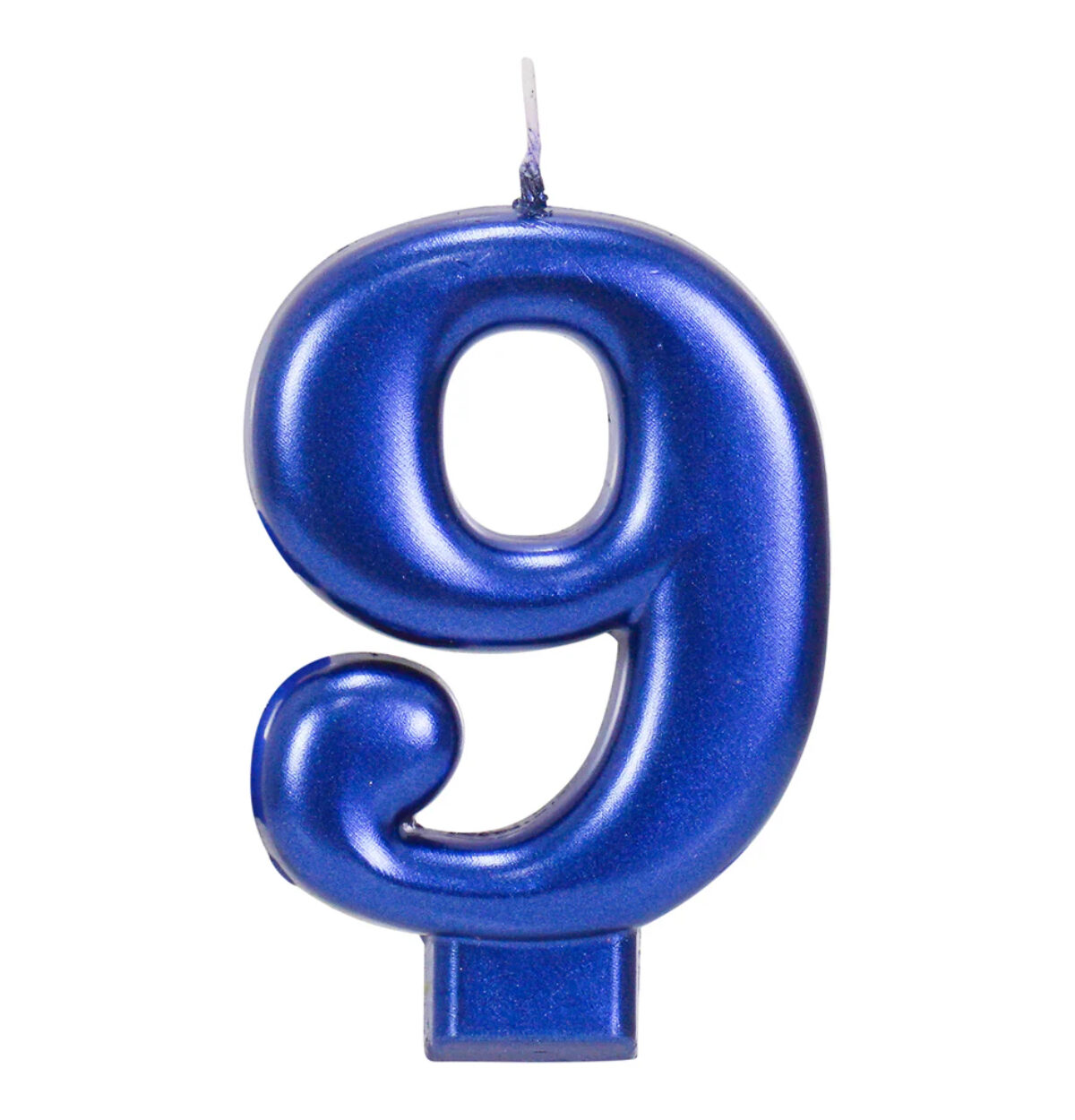 Blue Metallic 3.25 inch Number Candles #9