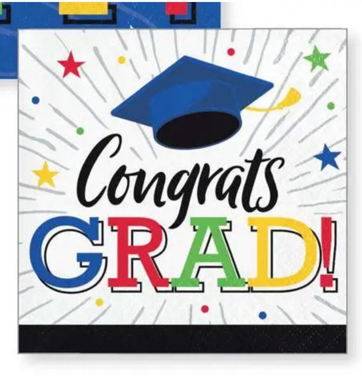 HATS OFF GRAD BEVERAGE NAPKINS 16CT.