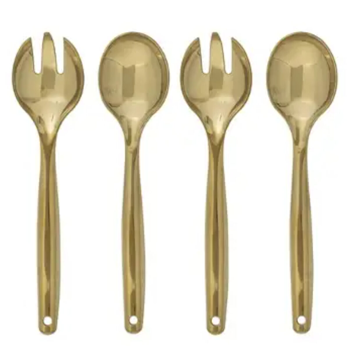 Gold Plastic Serving Utensils Set 4pcs.