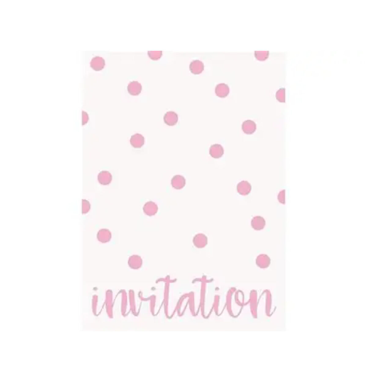 Pastel Pink Dots Invitations 8ct.