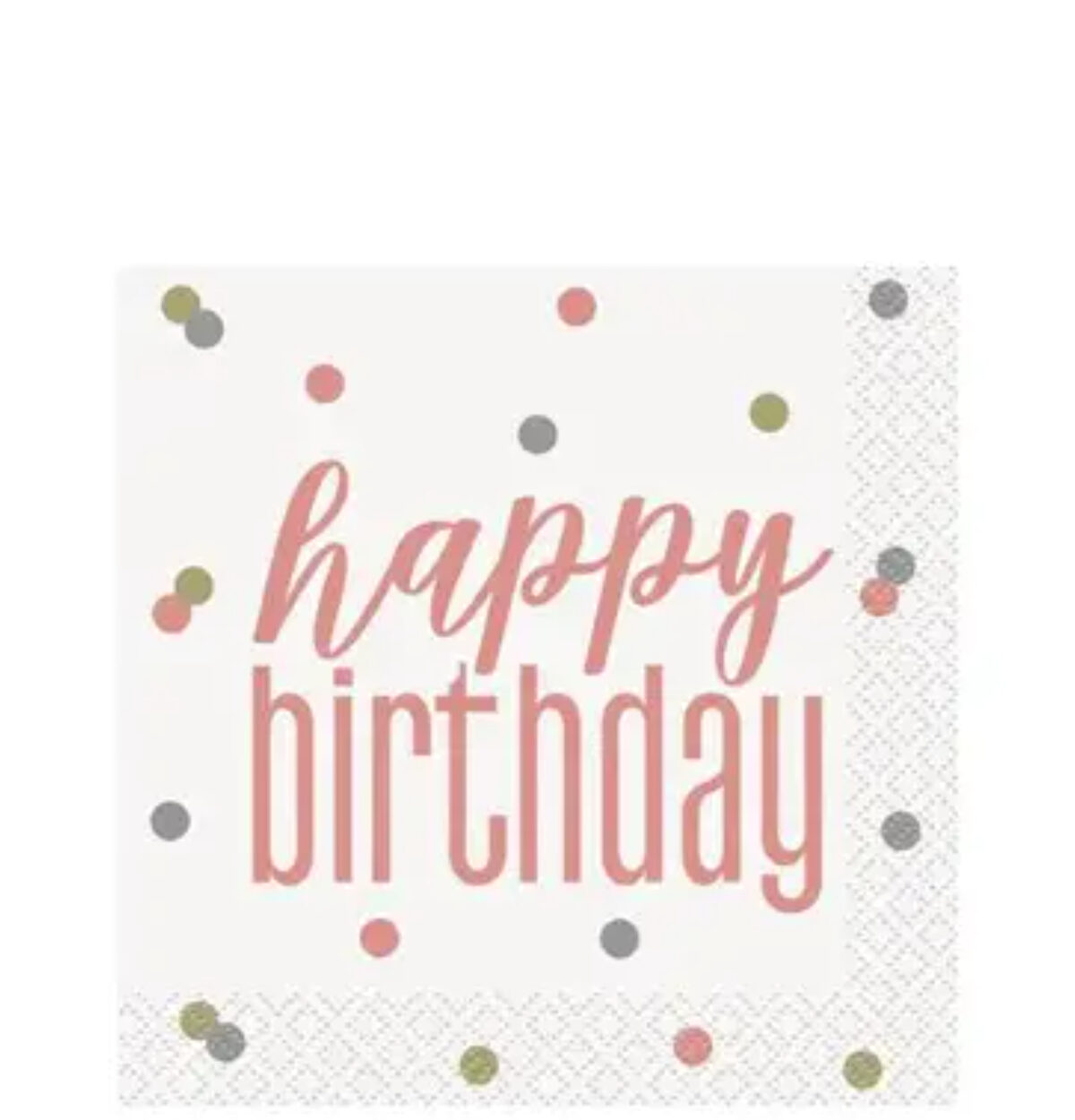 Birthday Rose Gold Glitz Happy Birthday Beverage Napkins 16ct.