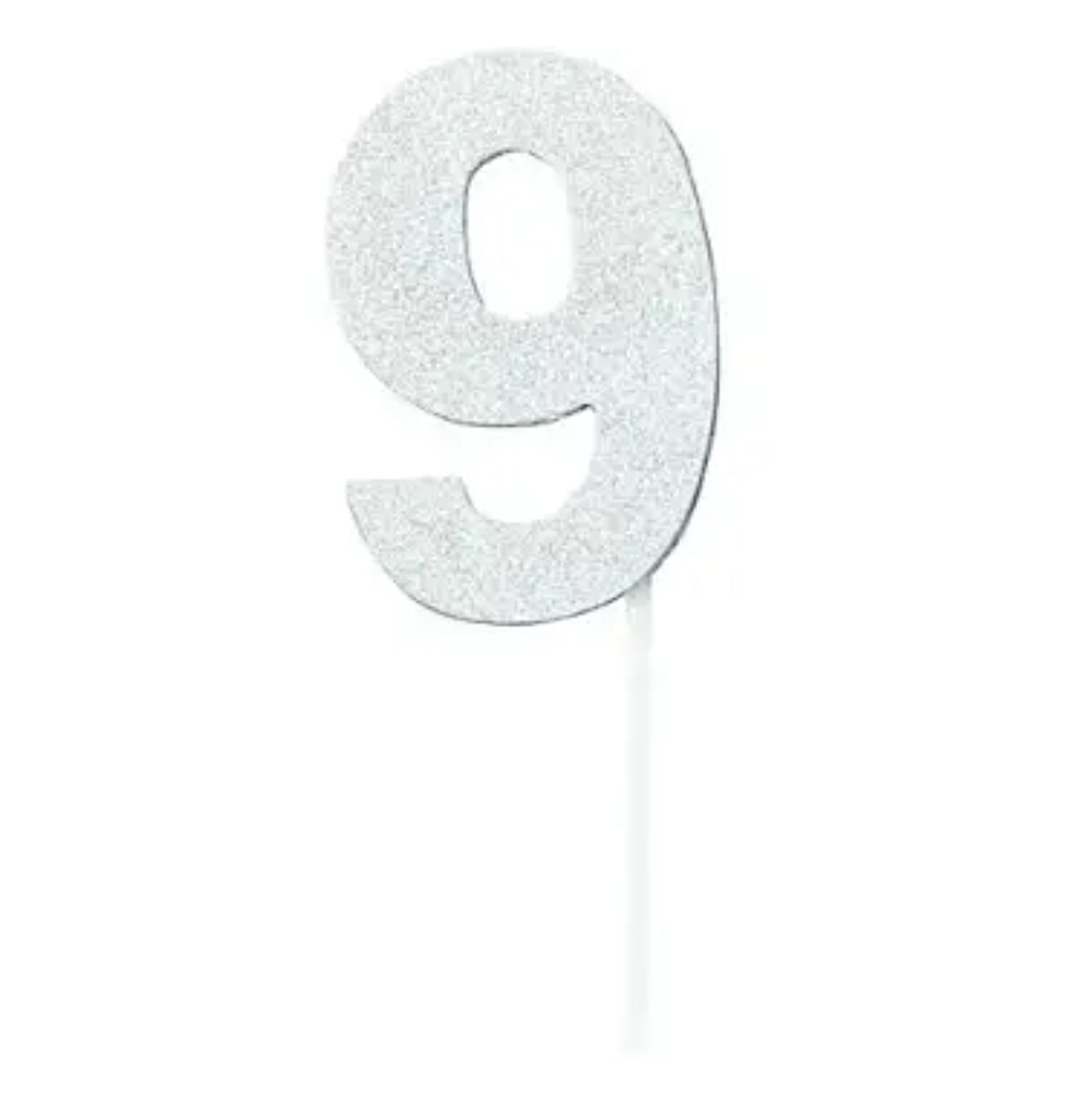 Cake Topper Silver Diamond Number 9