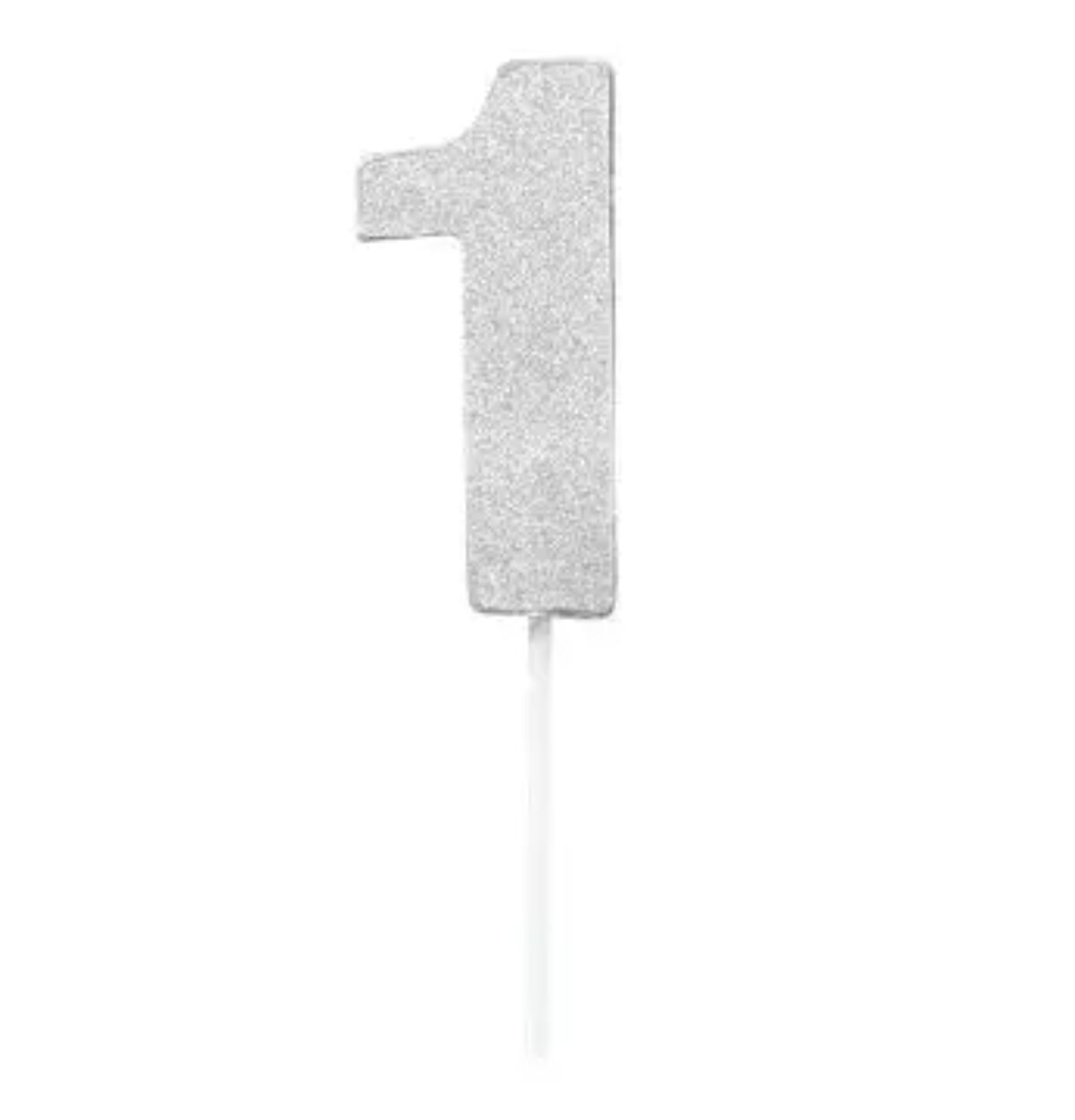 Cake Topper Silver Diamond Number 1