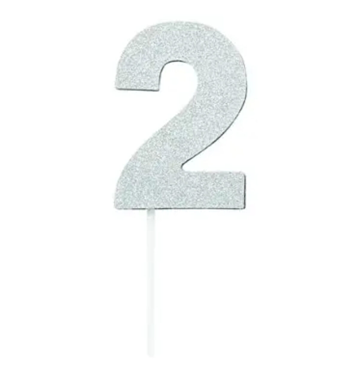 Cake Topper Silver Diamond Number 2