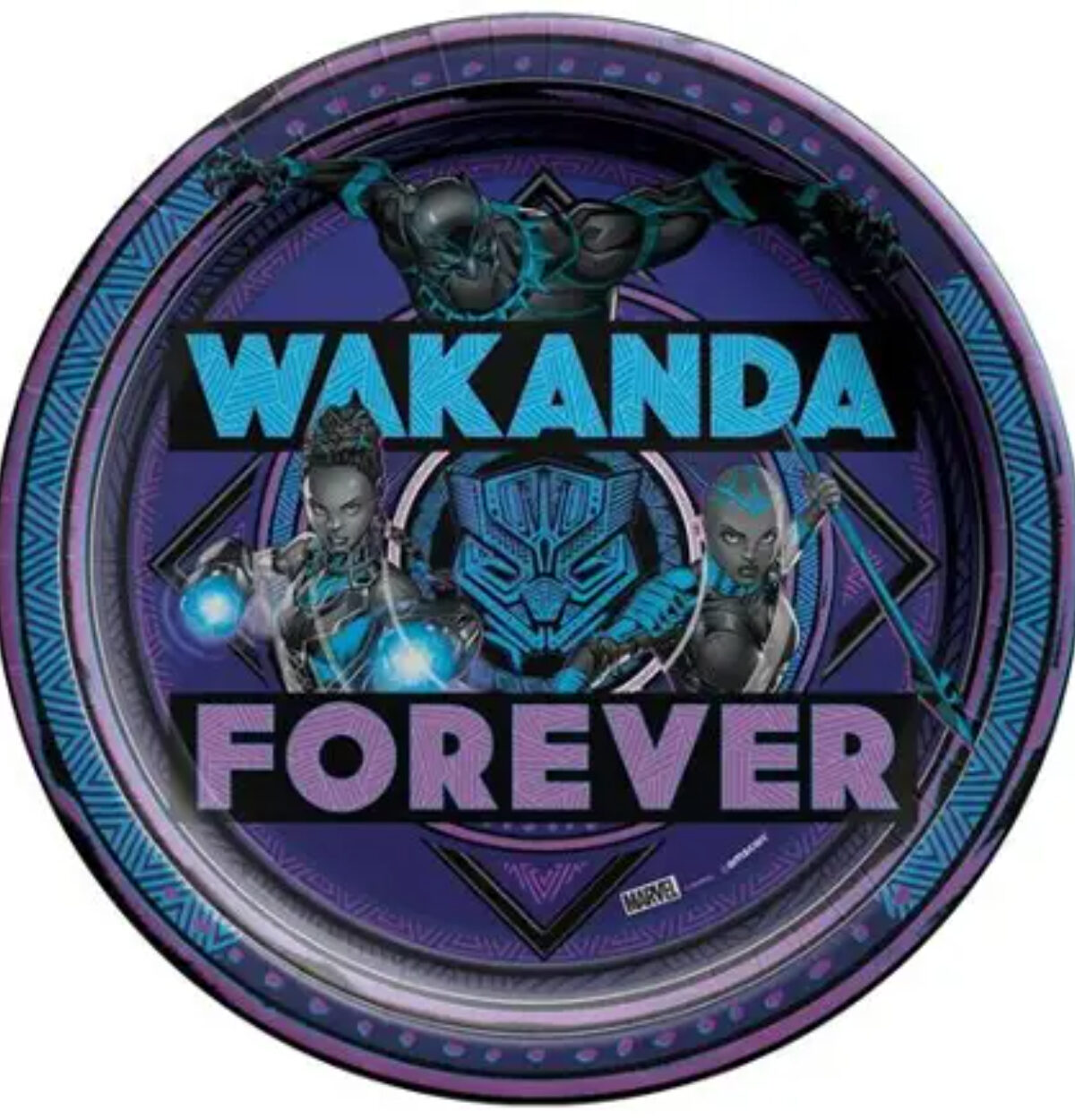 Black Panther Wakanda Forever 9" Round Plates 8ct.