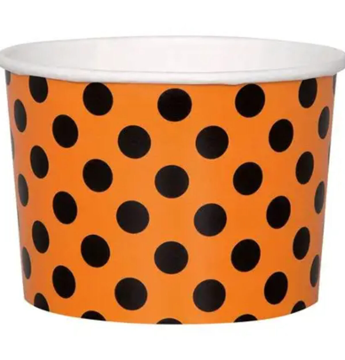 Orange and Black Dots 9oz Ice Cream Cups