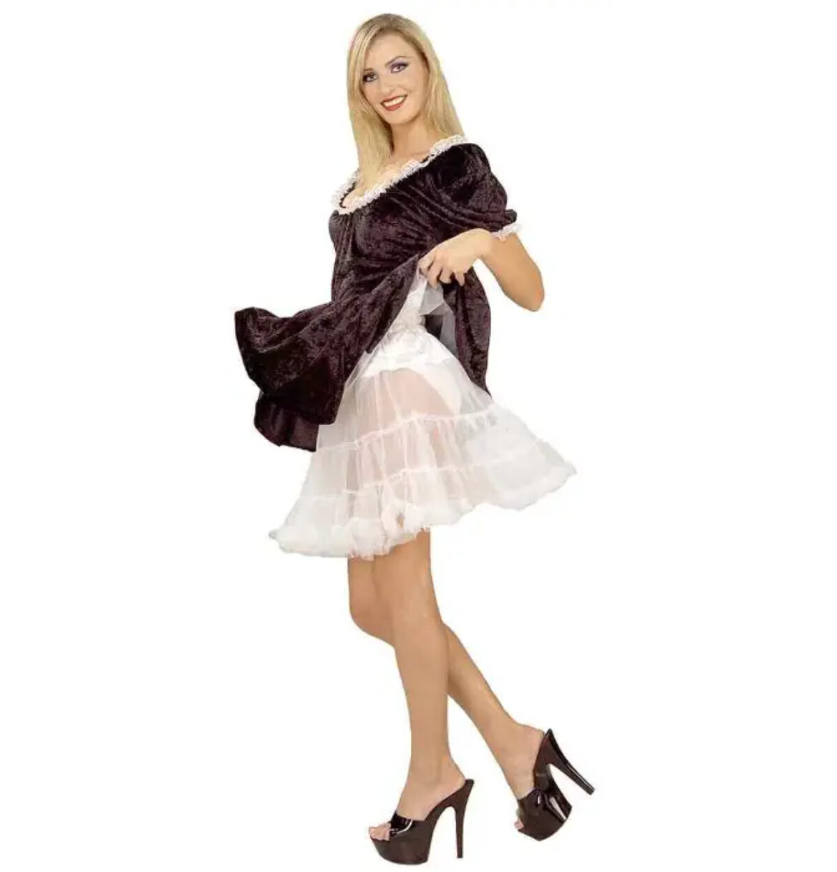 Adult Female Xtra Short Crinoline Slip-White