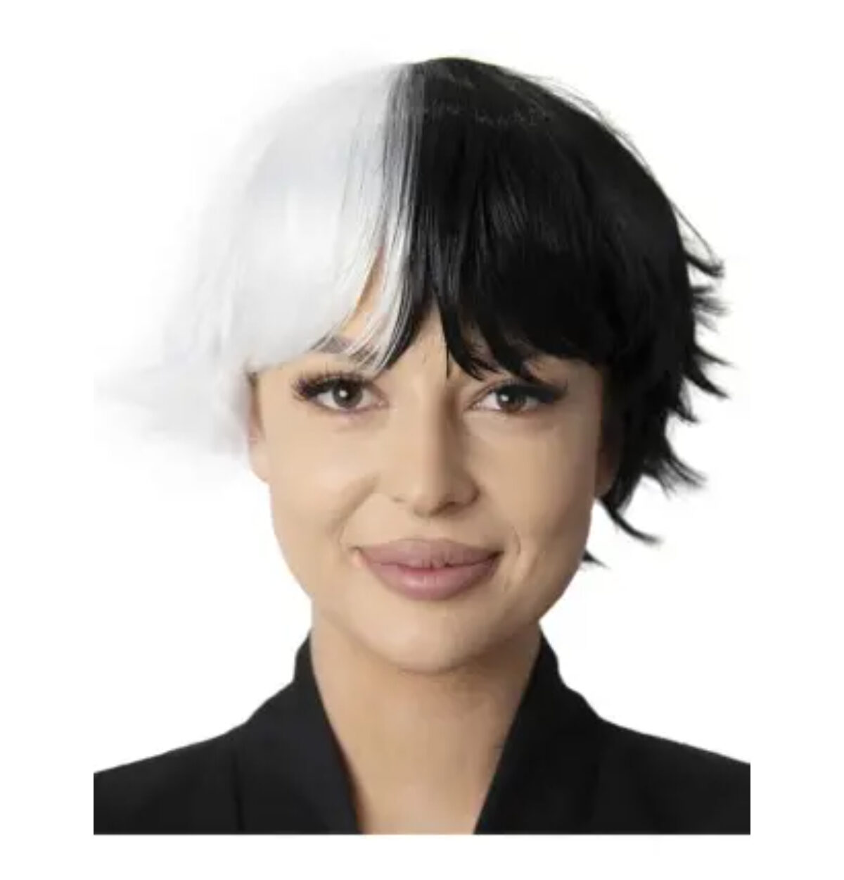 ADULT'S ANIME HERO BLACK AND WHITE WAVE WIG