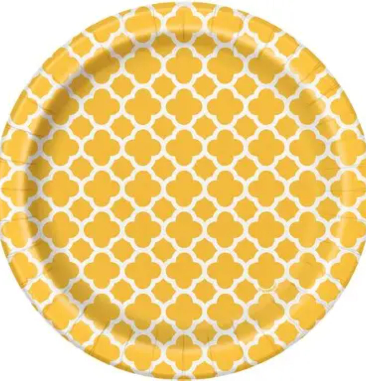 Sun Yellow Quatrefoil 7in Plates 8ct.