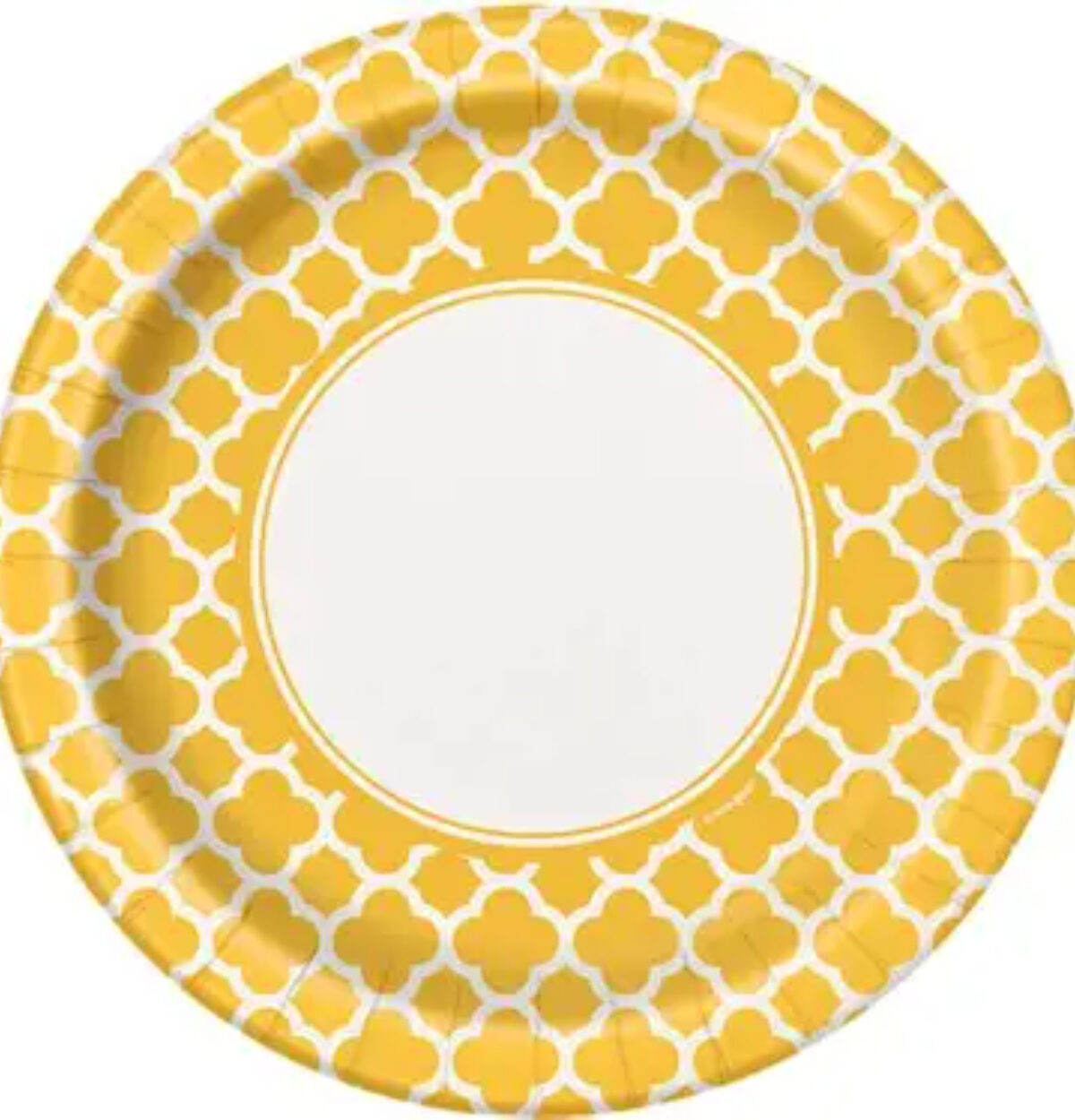Sun Yellow Quatrefoil 9in Plates 8ct.