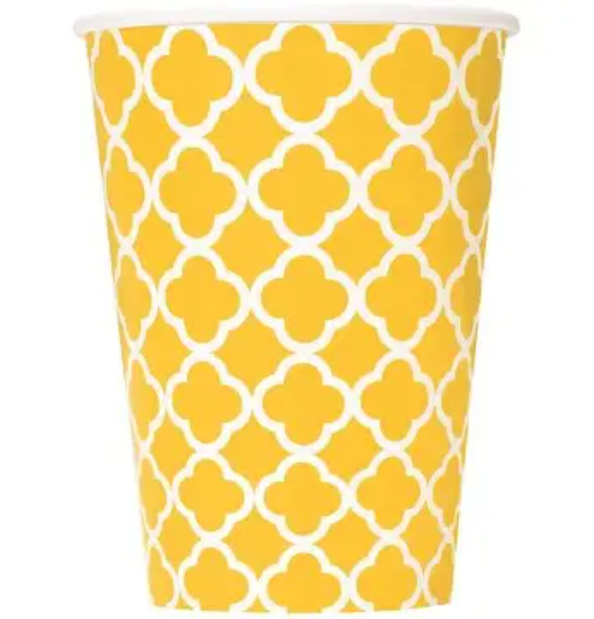 Sun Yellow Quatrefoil 12oz Cup 6ct.