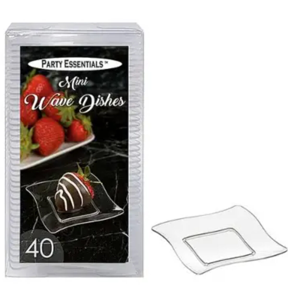 Party Essentials Mini Wave Dishes-Clear 40ct.