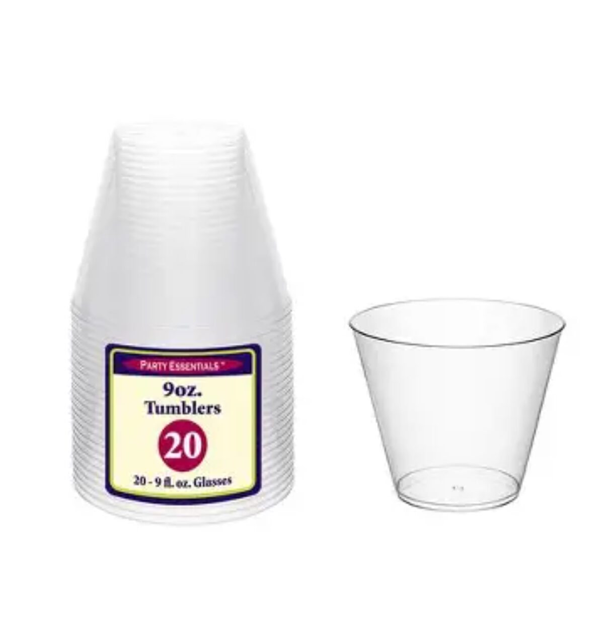 9OZ. TUMBLERS CLEAR 20CT.