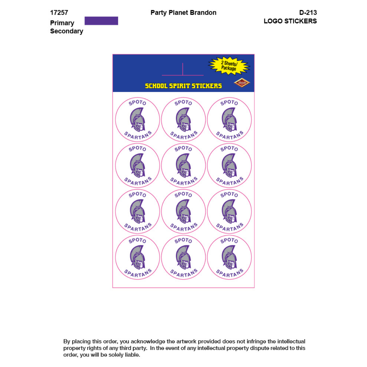 PD-213-Single_r00005_p001.jpg SPOTO High School Spirit Stickers 24ct. - Image 1