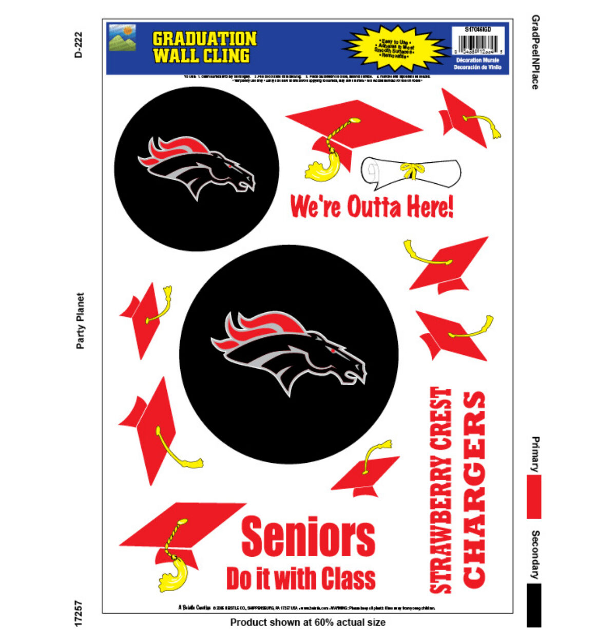 STRAWBERRY CREST Grad Peel'N Place Wall Clings