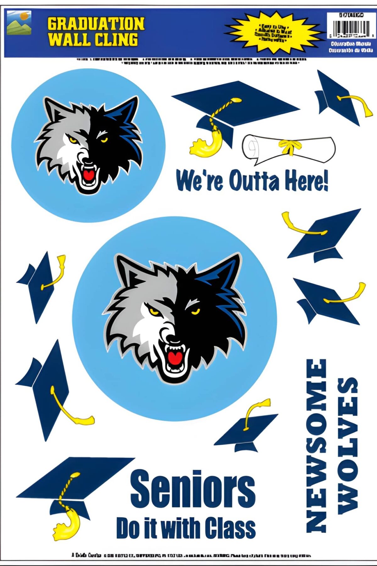 NEWSOME Grad Peel'N Place Wall Clings