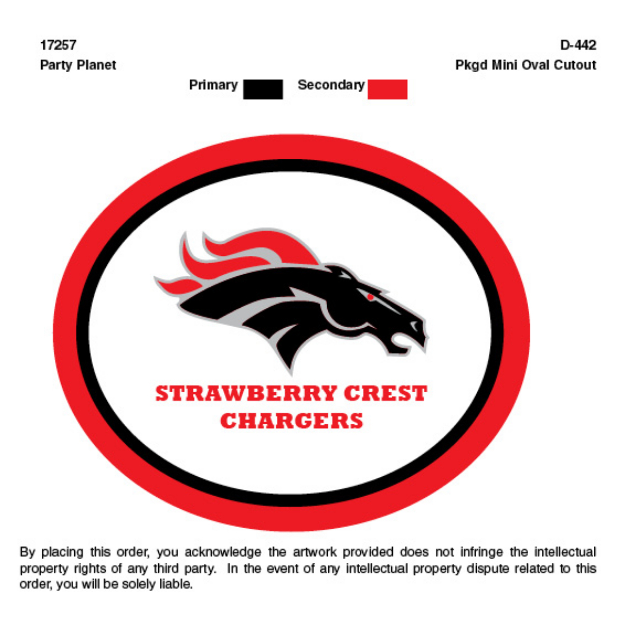 PD-442-PkgMO_r00001_p001-2.jpg Strawberry Crest High School Mini Oval Cutouts - Image 1