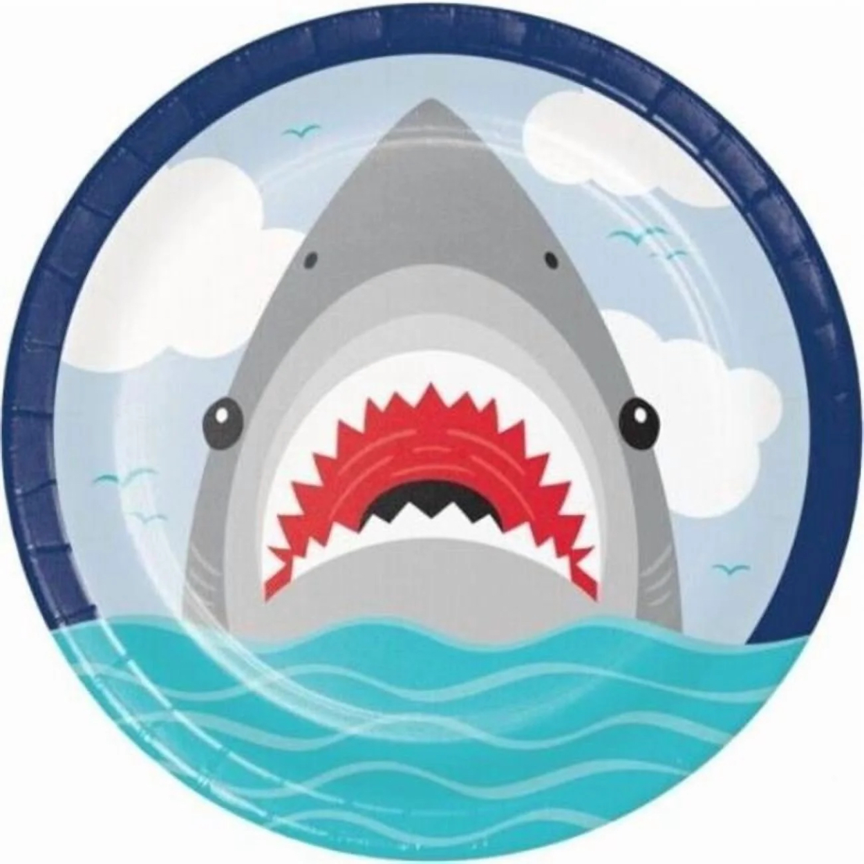 PTYC-350497-9-in-Shark-Party-Dinner-Paper-Plate_a56c3aa9-234b-486c-a2c3-3a9fc6f1ac64-273198dd5b259c4.jpg Shark Party 9" Plate 8ct. - Image 1
