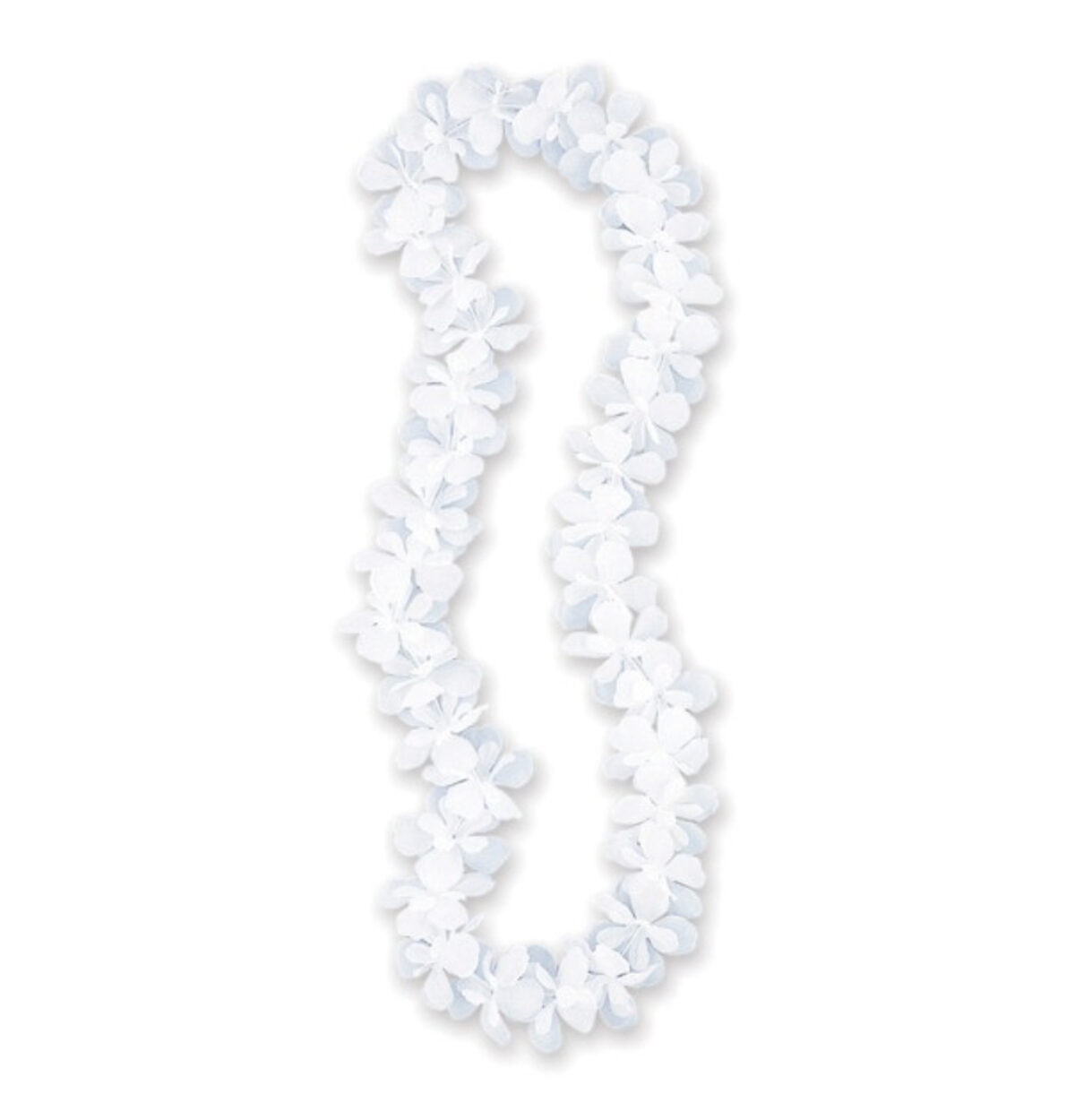 SILK FLOWER LEI - WHITE