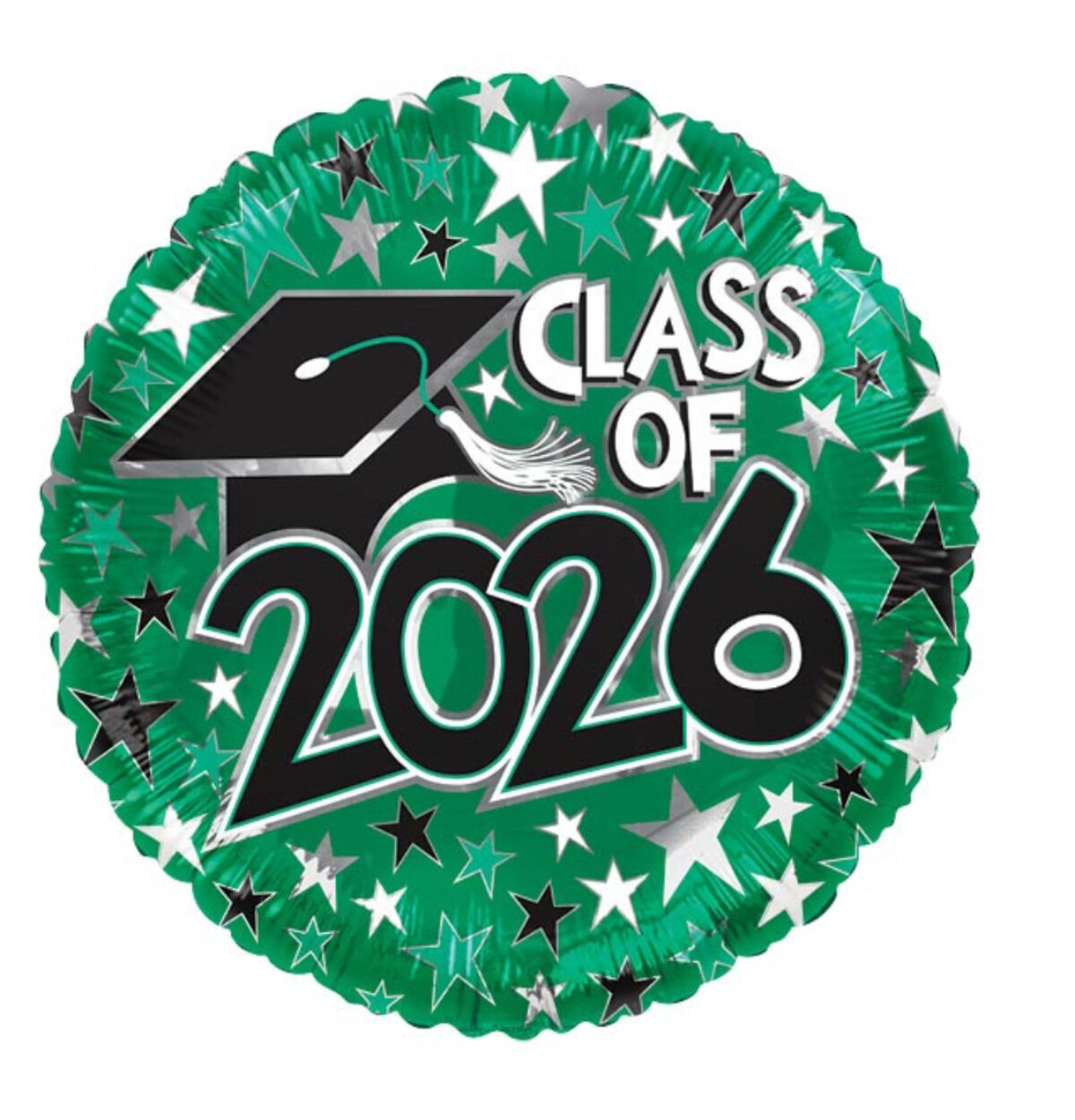 17" CLASS OF 2026 GREEN BALLOON #489