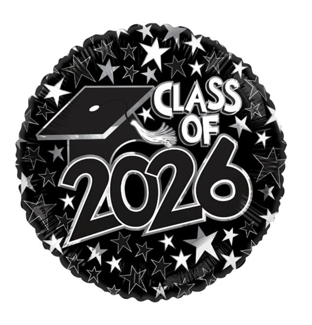 17" CLASS OF 2026 BLACK BALLOON #493