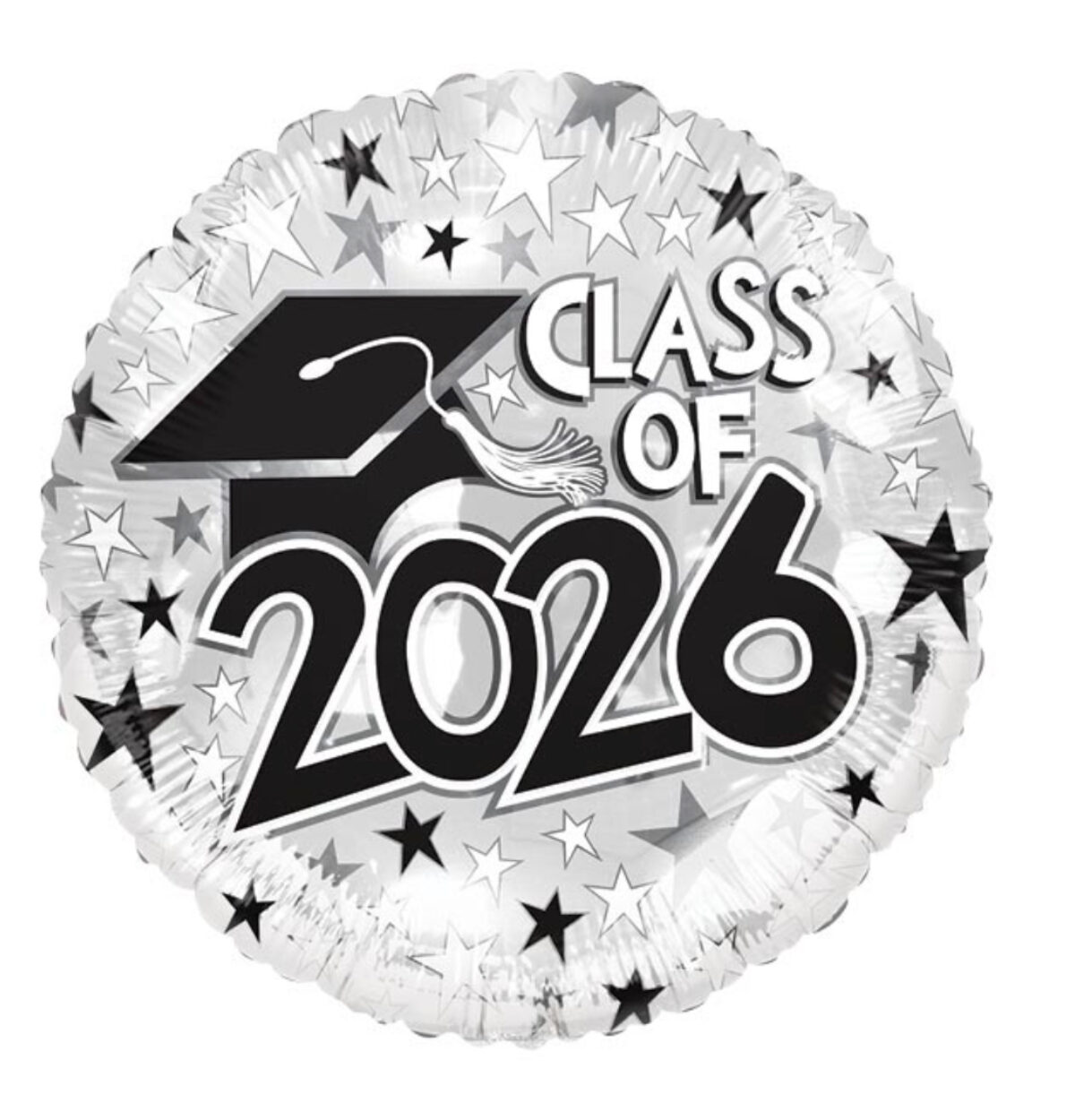 17" CLASS OF 2026 WHITE BALLOON #492