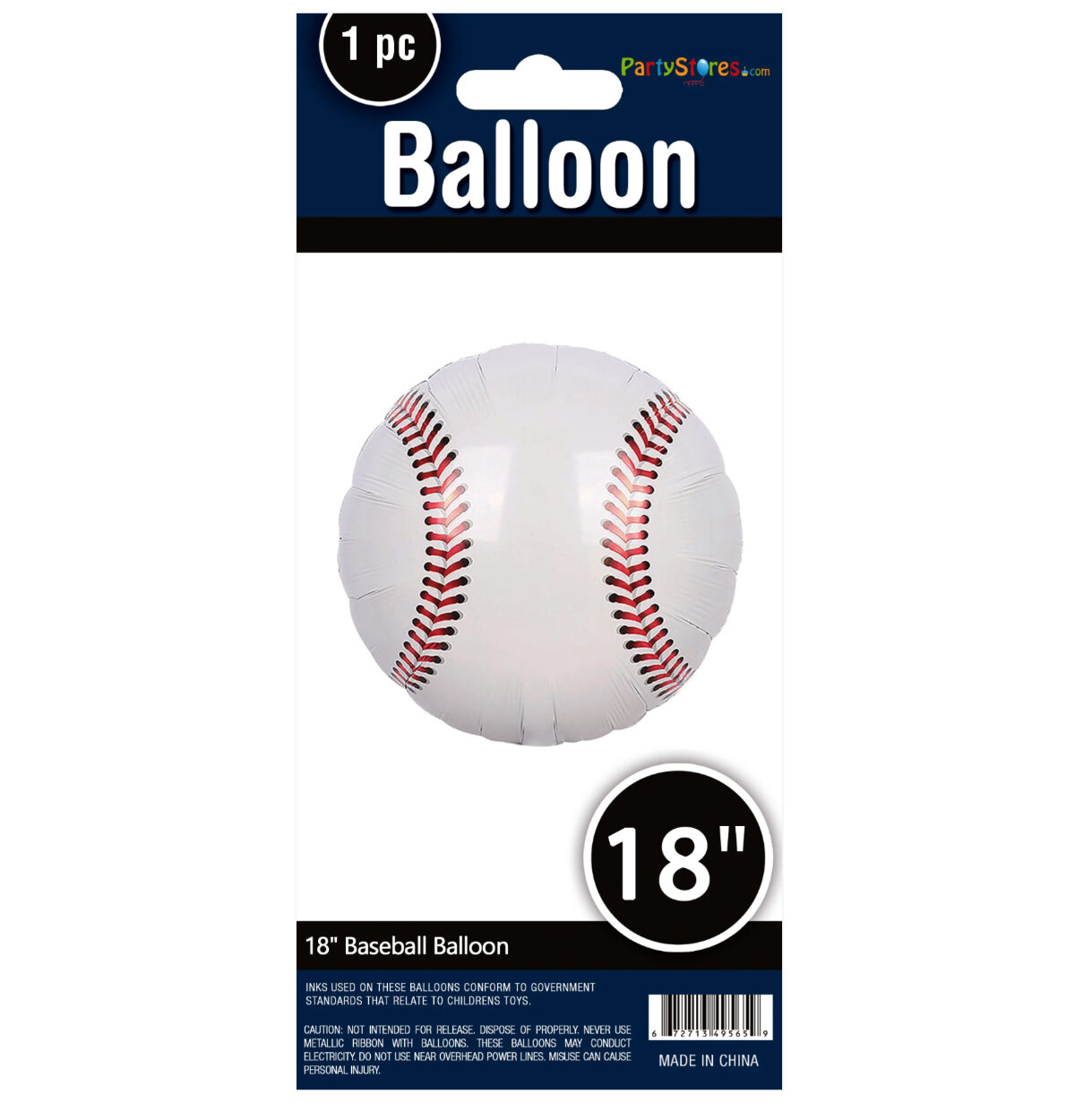 18" Baseball Balloon Pkg.