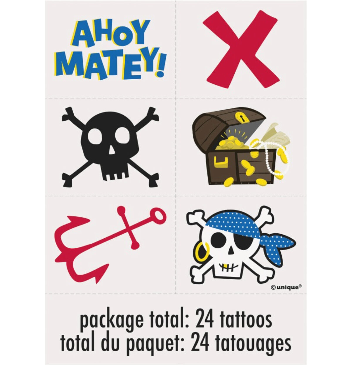 Ahoy Pirate Tattoos 24ct.
