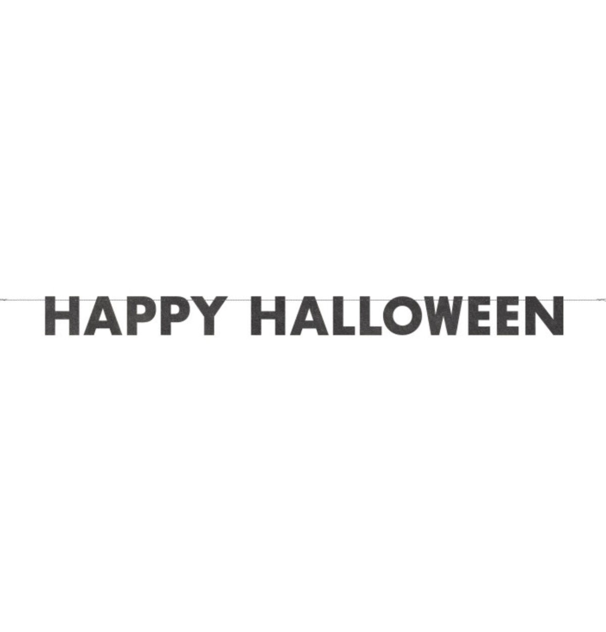 Black Glitter "Happy Halloween" Banner 9 ft.
