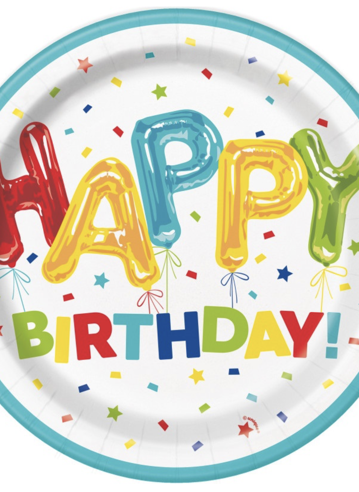 Happy Balloon Birthday Round 9" Dinner Plates 8ct.