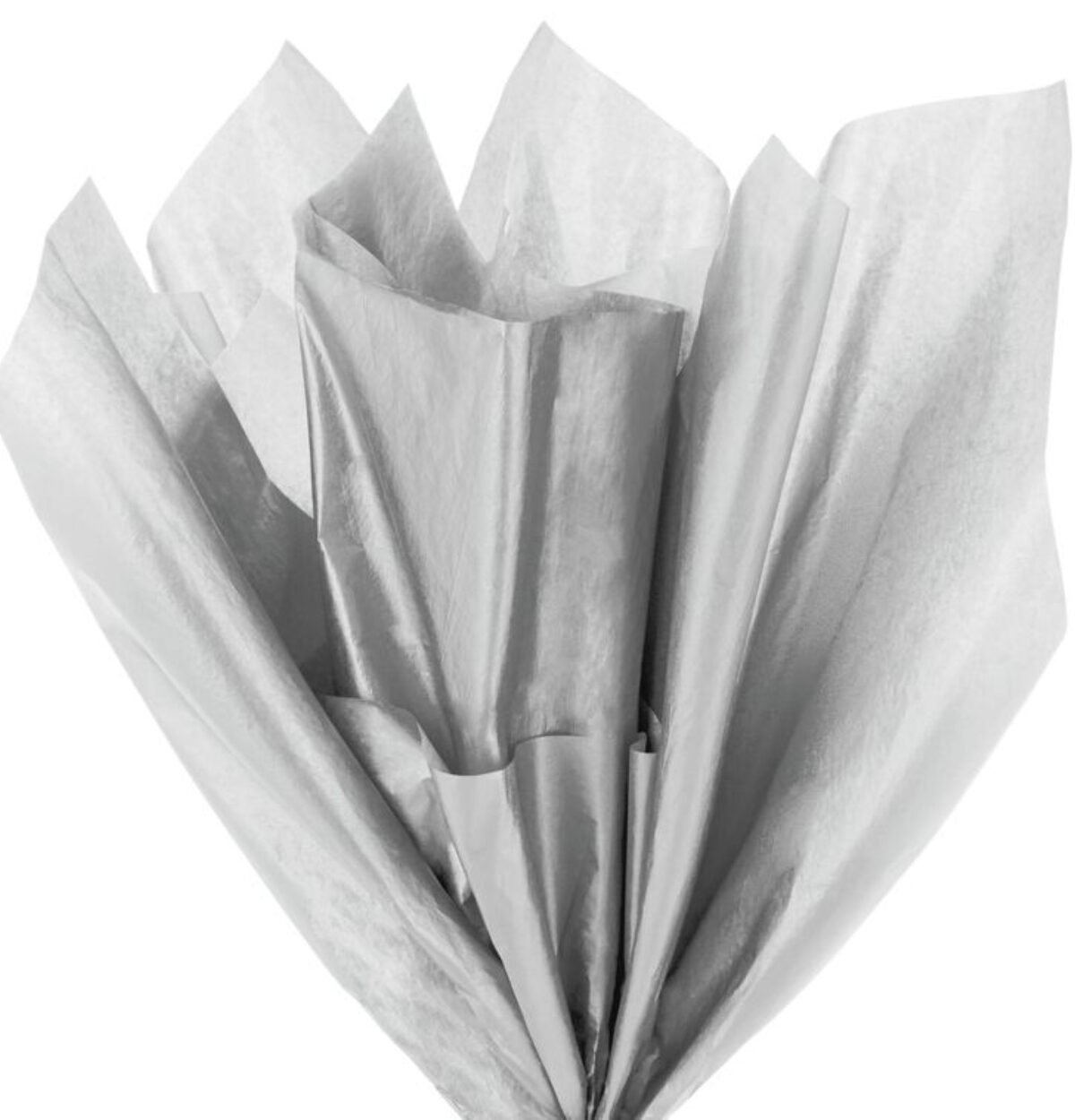 METALLIC TISSUE SHEETS Silver, 5 count