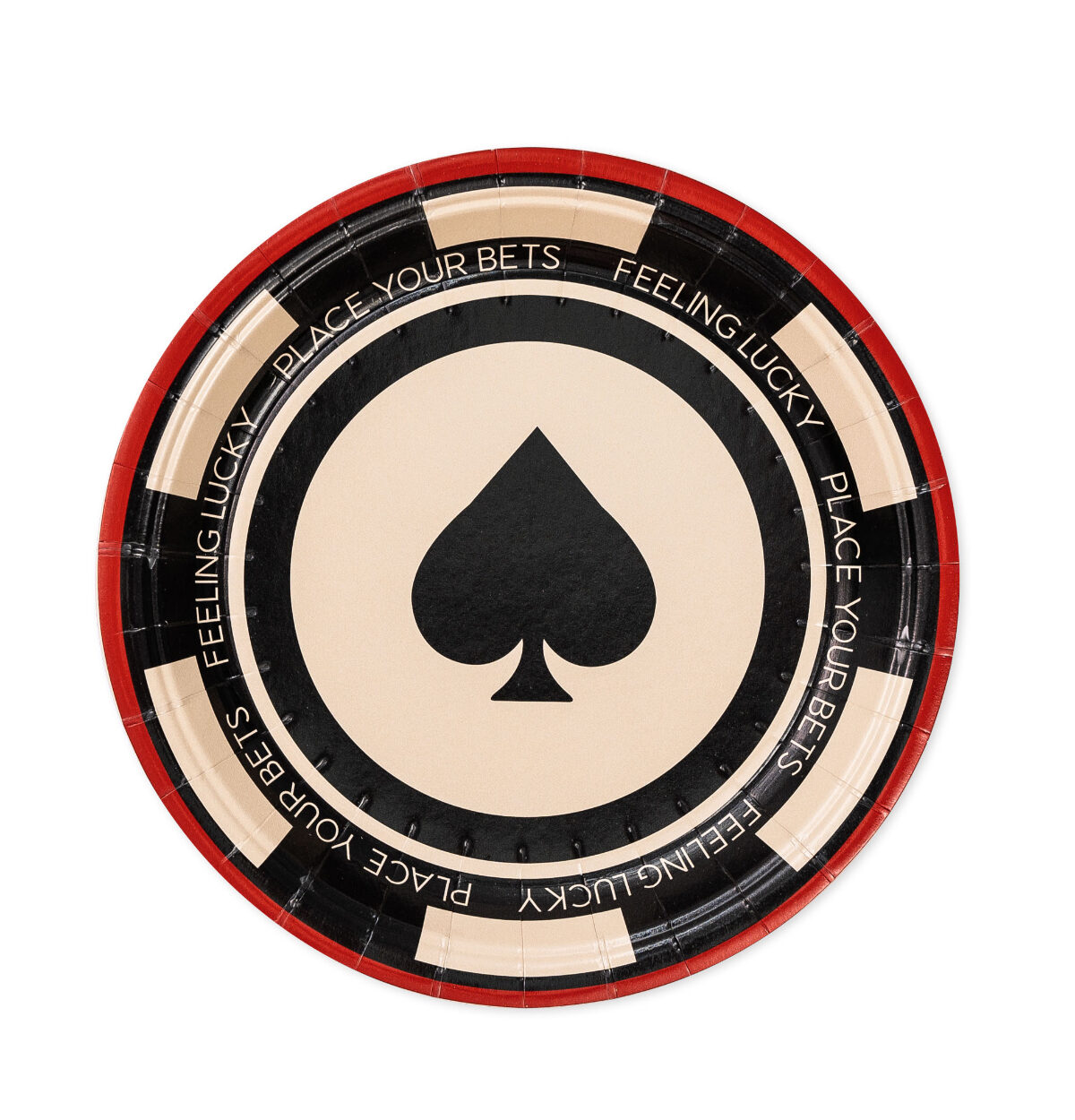 Casino Black Spade  Dessert Plates - 7"
